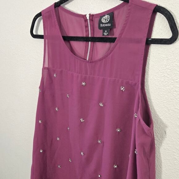 Bobeau Women’s Plum Blouse Size Large Mother Of Bride Plumcore Soft Glam Event - Picture 5 of 8